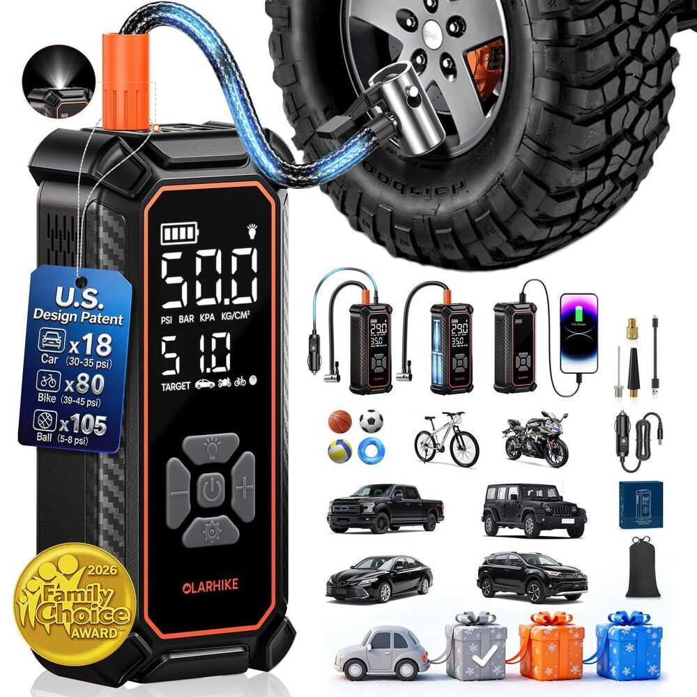 OlarHike Tire Inflator Portable 6000mAh (Car&SUV&Light Pickup Truck), 1-gray